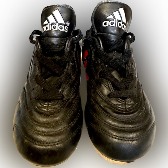 VTG ADIDAS SOCCER SOFTBALL BASEBALL CLEATS SZ: 13K BLACK RED ATHLETIC SPORTS - Picture 3 of 6